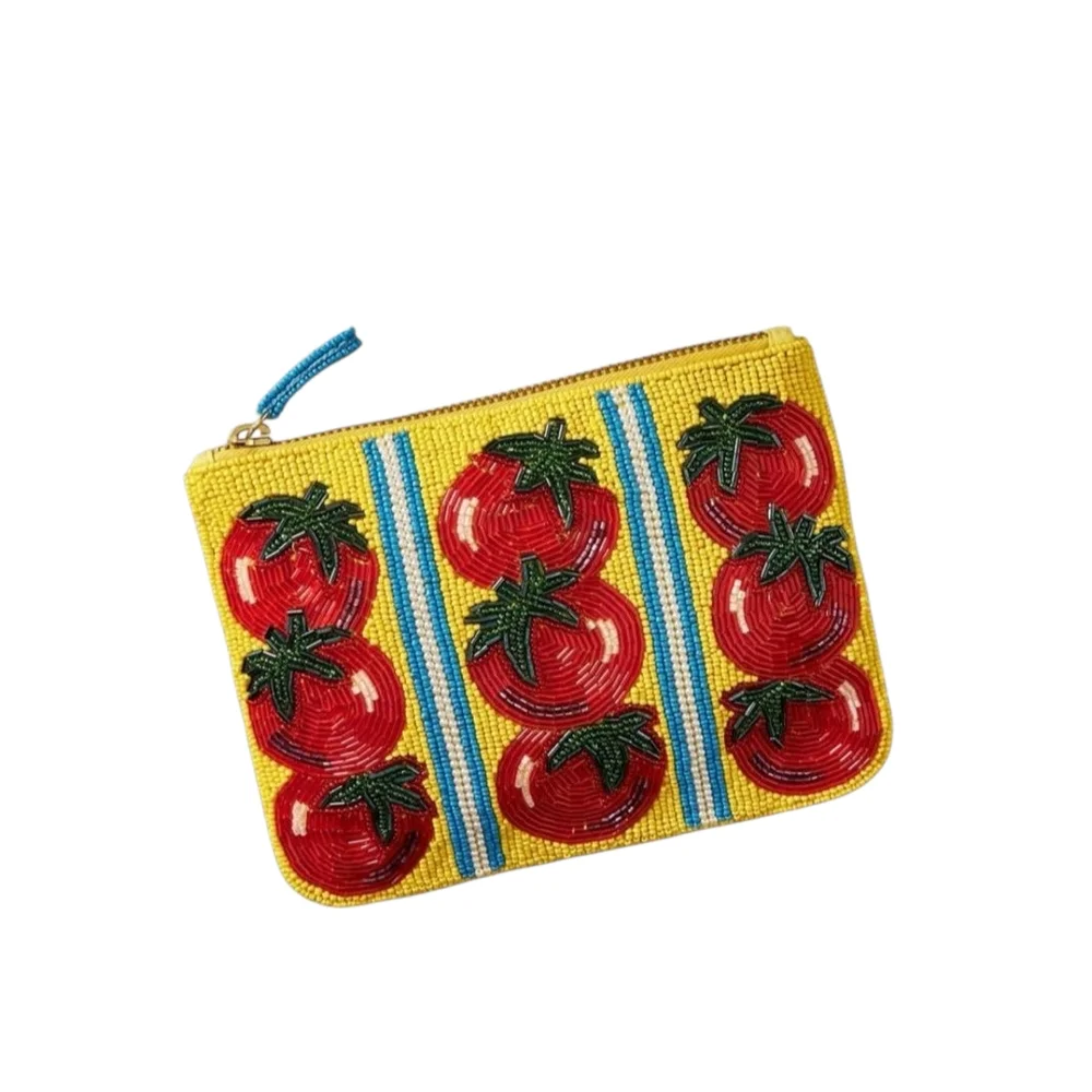 Anthropologie Fiona Medium Beaded Pouch Tomato Viral On TikTok